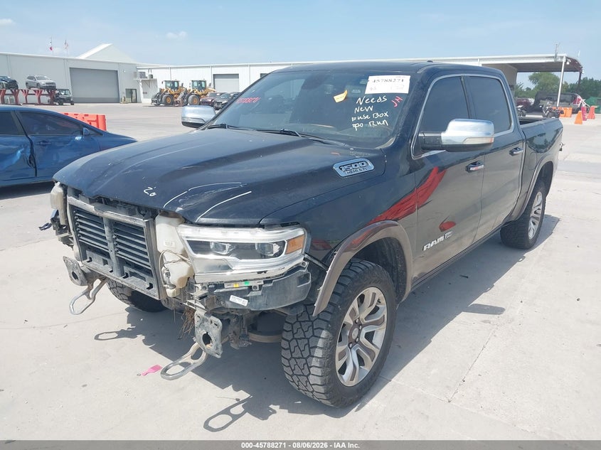 Vin: 1c6srfkt3ln199942, lot: 46287095, ram 1500 laramie longhorn  4x4 5'7 box 20202