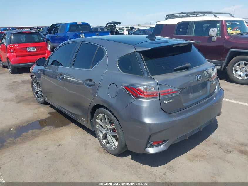 Vin: jthkd5bh4h2285524, lot: 46287378, lexus ct 200h 20173