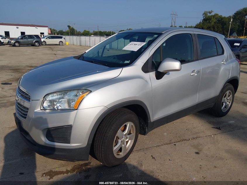 Vin: 3gncjnsb7gl274497, lot: 46287547, chevrolet trax ls 20162