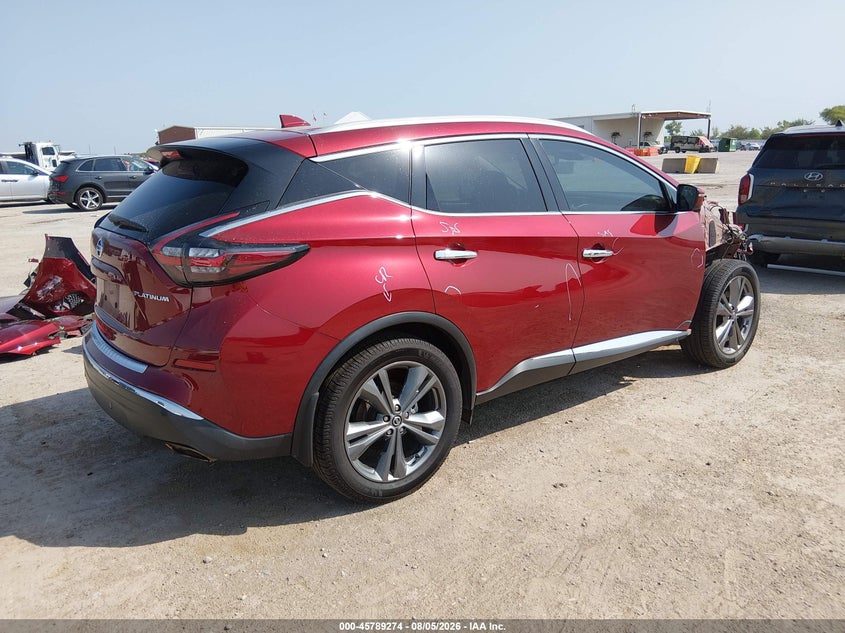 Vin: 5n1az2dj8mc122260, lot: 46288098, nissan murano platinum fwd 20214