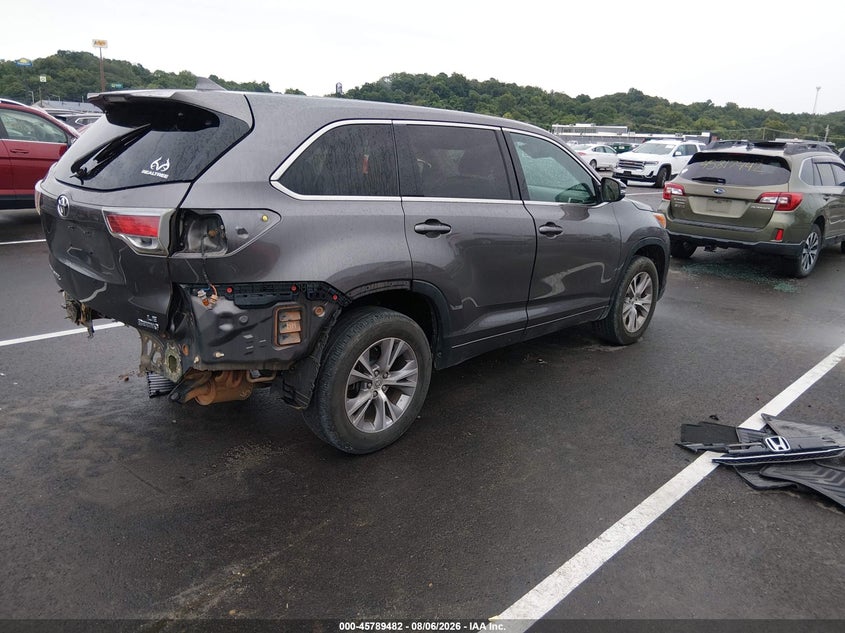 Vin: 5tdzkrfh6fs088996, lot: 46288307, toyota highlander le plus v6 20154