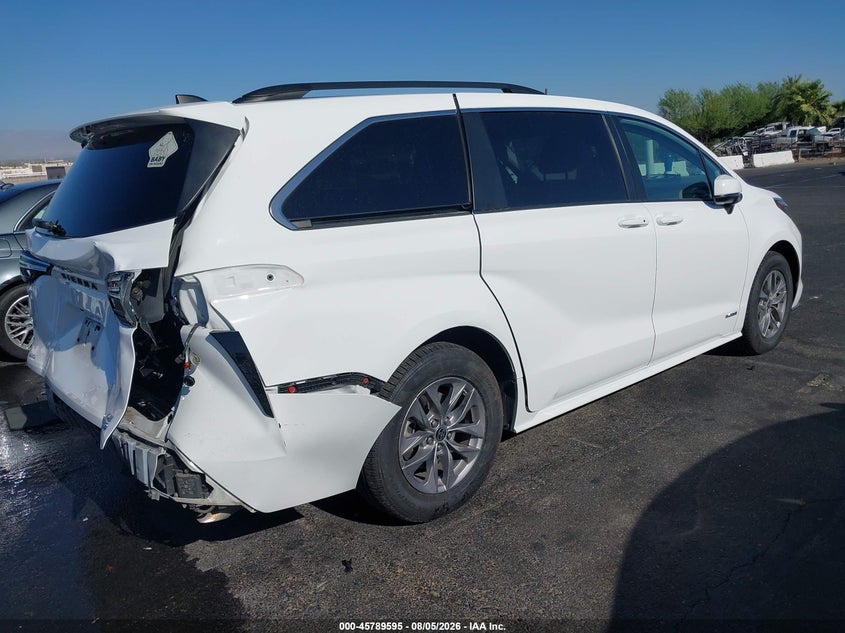 Vin: 5tdkskfc0ms039481, lot: 46288419, toyota sienna le 20214