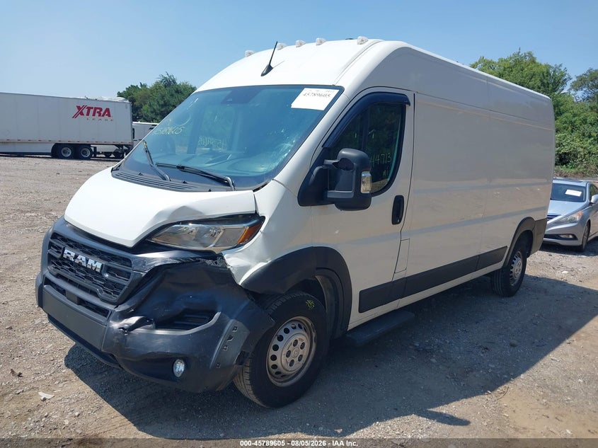 Vin: 3c6lrvdg6re113941, lot: 46288429, ram promaster 2500 tradesman high roof 159 wb w/pass seat 20242