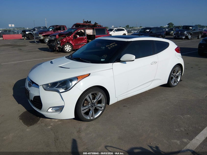 Vin: kmhtc6ad2eu191442, lot: 46288772, hyundai veloster base w/black 20142