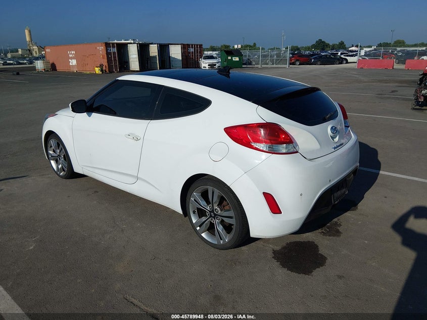 Vin: kmhtc6ad2eu191442, lot: 46288772, hyundai veloster base w/black 20143