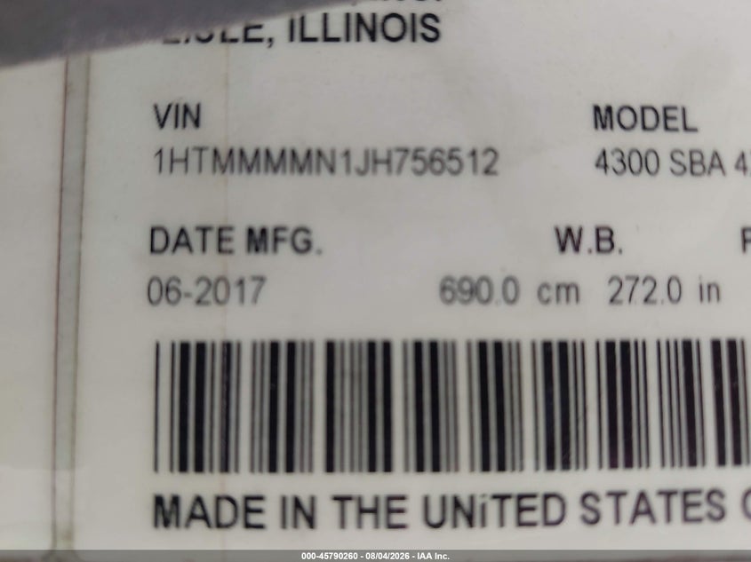 2018 INTERNATIONAL DURASTAR 4300 auction photo 8