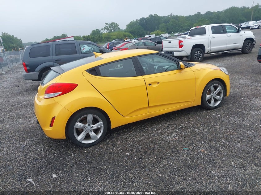 Vin: kmhtc6ad8eu183510, lot: 46289310, hyundai veloster base w/black 20144