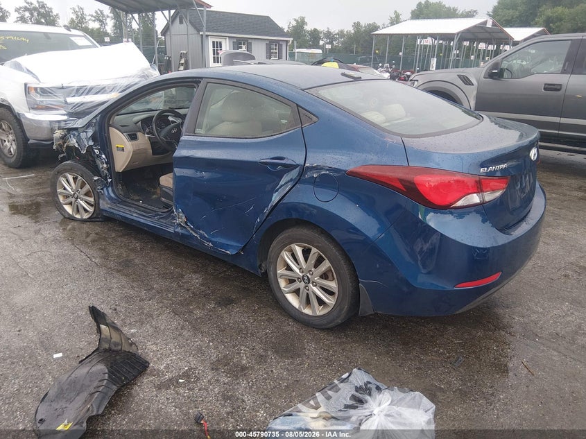 Vin: kmhdh4ae9gu557015, lot: 46289566, hyundai elantra se 20163