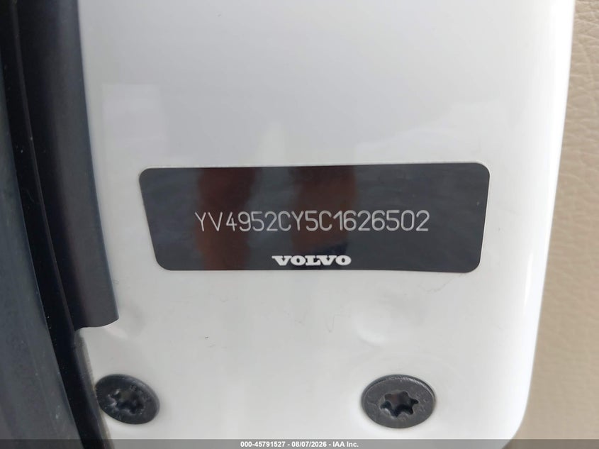 VOLVO XC90 2012 VIN YV4952CY5C1626502