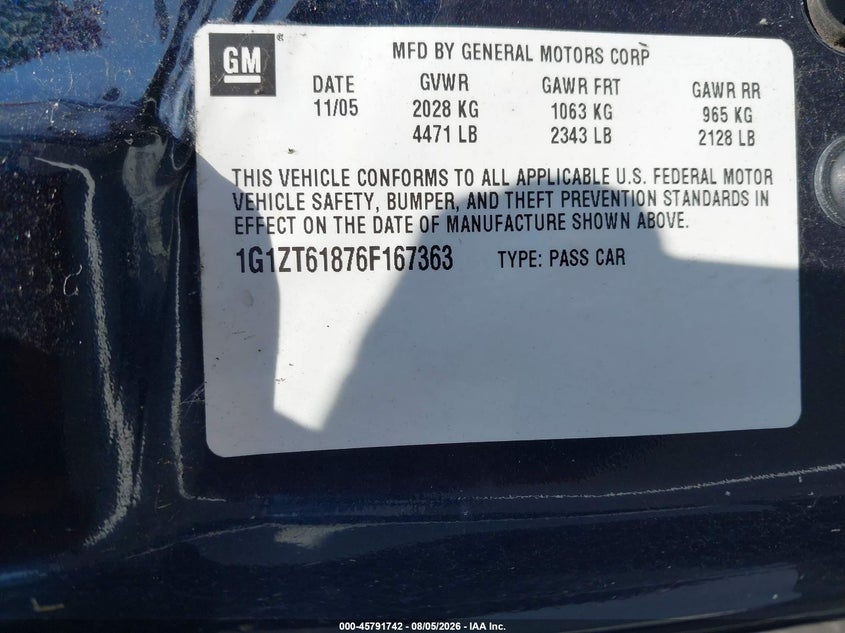 2006 CHEVROLET MALIBU MAXX auction photo 8