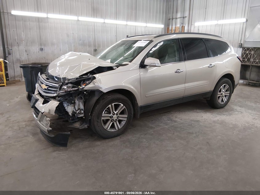 Vin: 1gnkvhkd1fj134843, lot: 46290732, chevrolet traverse lt 20152
