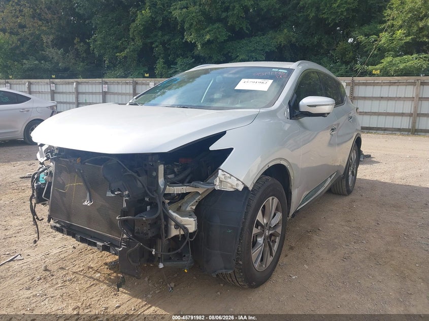 2017 Nissan Murano Sl, Front End, IAAI, VIN 5N1AZ2MG6HN165901 — photo 2