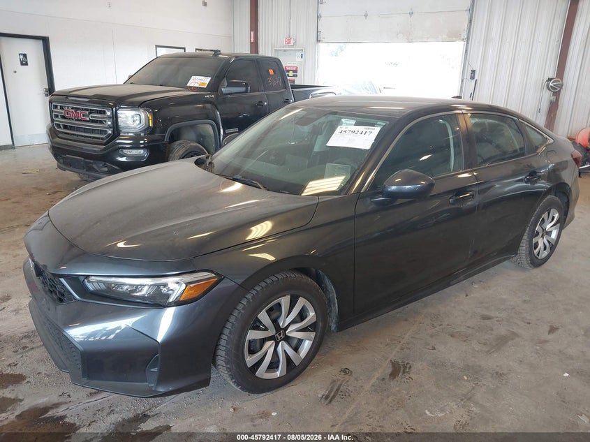 Vin: 2hgfe2f2xsh524496, lot: 46291248, honda civic lx 20252