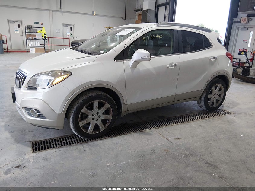 Vin: kl4cjgsb5fb175613, lot: 46291321, buick encore leather 20152