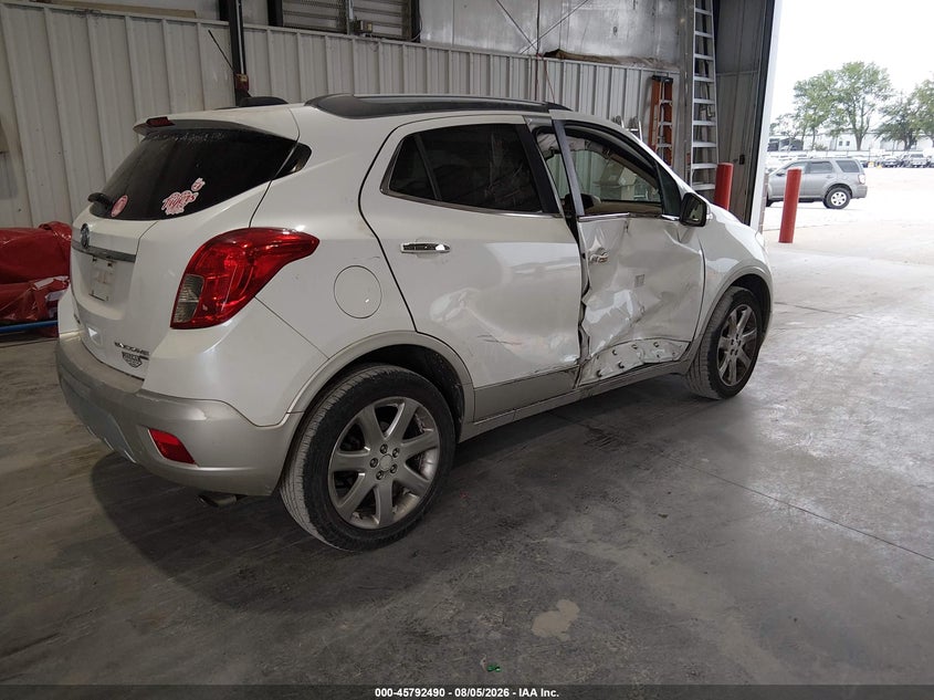 Vin: kl4cjgsb5fb175613, lot: 46291321, buick encore leather 20154