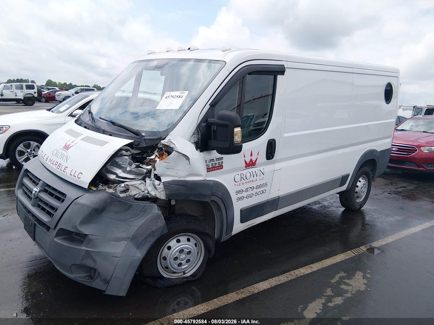 Vin: 3c6trvag6ge114167, lot: 46291415, ram promaster 1500 low roof 20162