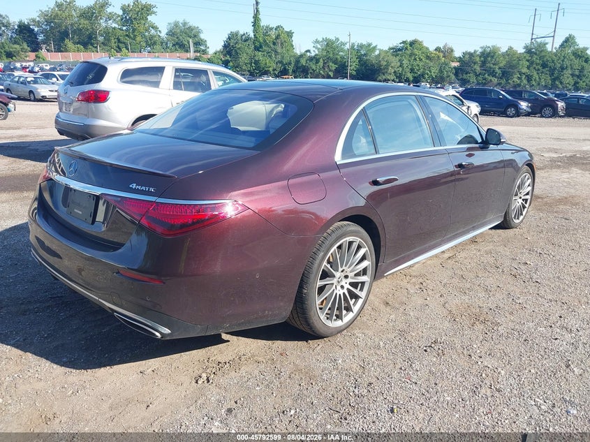 Vin: w1k6g7gb1ma035531, lot: 46291430, mercedes-benz s 580 4matic 20214