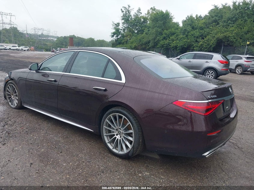 Vin: w1k6g7gb1ma035531, lot: 46291430, mercedes-benz s 580 4matic 20213