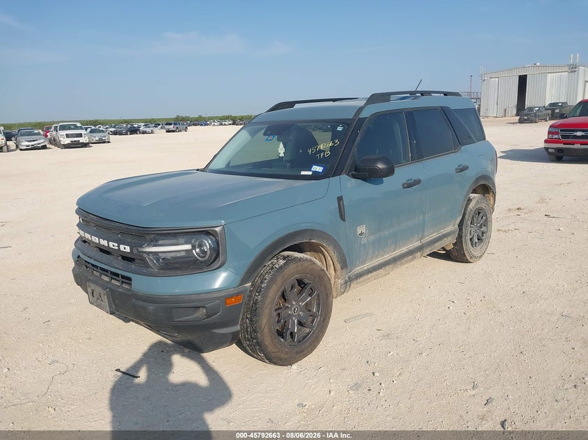 Vin: 3fmcr9b65mra59426, lot: 46291494, ford bronco sport big bend 20212