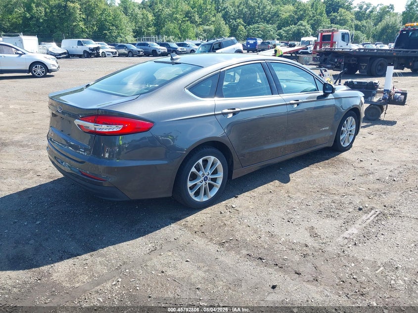 Vin: 3fa6p0luxkr126055, lot: 46291637, ford fusion hybrid se 20194