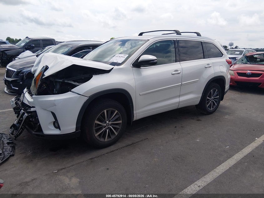 Vin: 5tdkzrfh9js545516, lot: 46291745, toyota highlander xle 20182