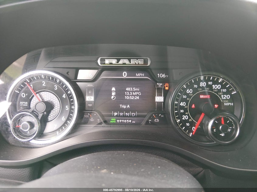 RAM 1500 2020 VIN 1C6SRFJT4LN192595