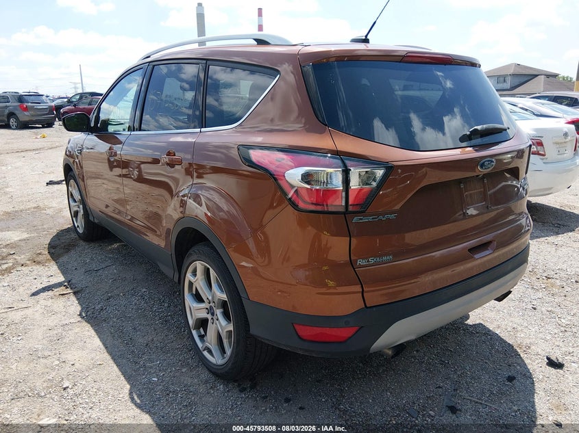 Vin: 1fmcu9jd9hue89974, lot: 46292339, ford escape titanium 20173