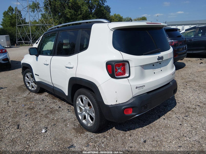 Vin: zaccjadt5gpc79602, lot: 46292674, jeep renegade limited 20163