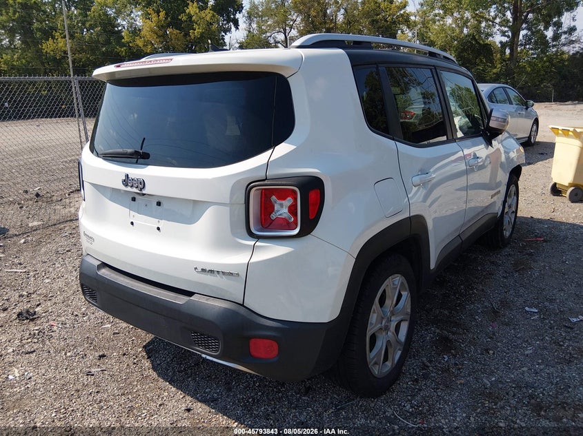 Vin: zaccjadt5gpc79602, lot: 46292674, jeep renegade limited 20164
