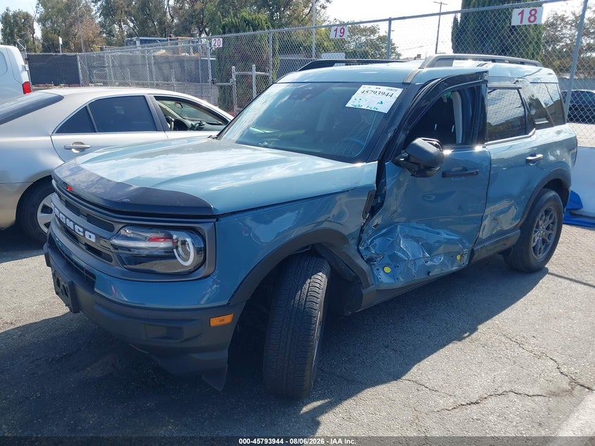 Vin: 3fmcr9b66nrd65648, lot: 46292775, ford bronco sport big bend 20222