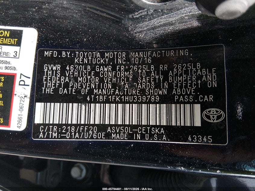 TOYOTA CAMRY - zdjęcie 9