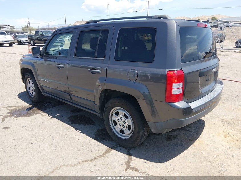 Vin: 1c4njpbb0gd612406, lot: 46293387, jeep patriot sport 20163
