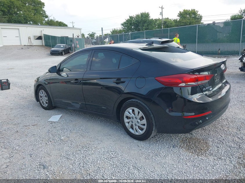 Vin: 5npd74lf2hh100443, lot: 46293497, hyundai elantra se 20173