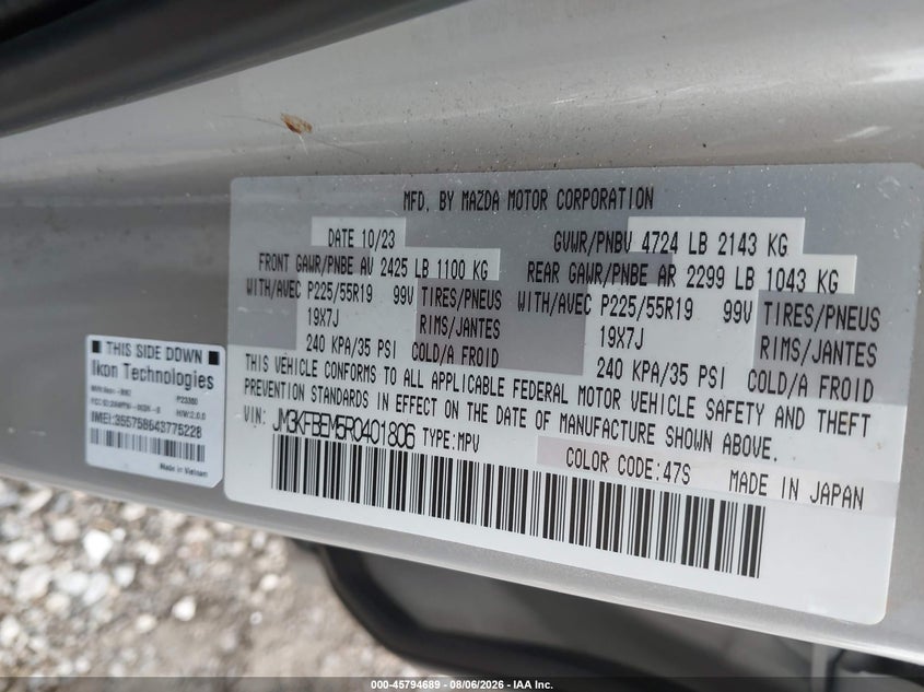 2024 MAZDA CX-5 SPORT UTILITY VEHICLE 2.5L I-4 DI, DOHC, VVT, REGULAR , 187HP