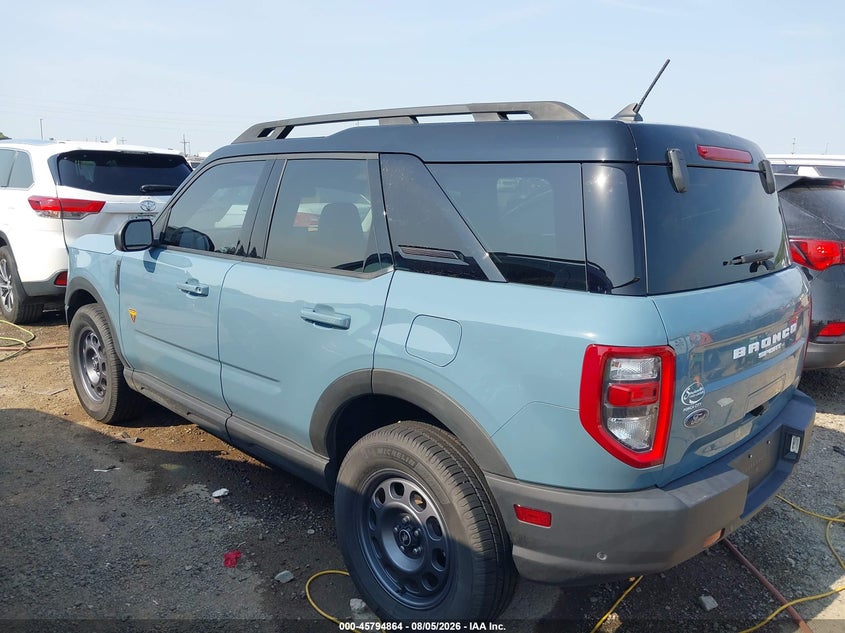 Vin: 3fmcr9d93nrd22361, lot: 46293695, ford bronco sport badlands 20223