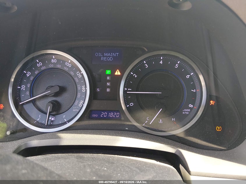 LEXUS IS 250 2012 VIN JTHBF5C25C5160818
