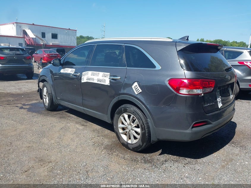 Vin: 5xypgda39hg327982, lot: 46295186, kia sorento 2.4l lx 20173