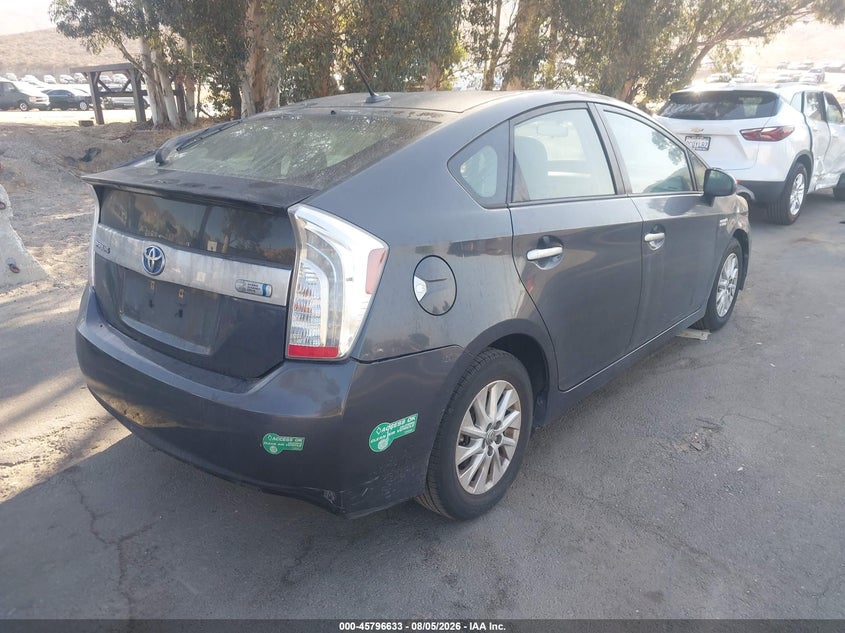 Vin: jtdkn3dp2c3020692, lot: 46295464, toyota prius plug-in 20124