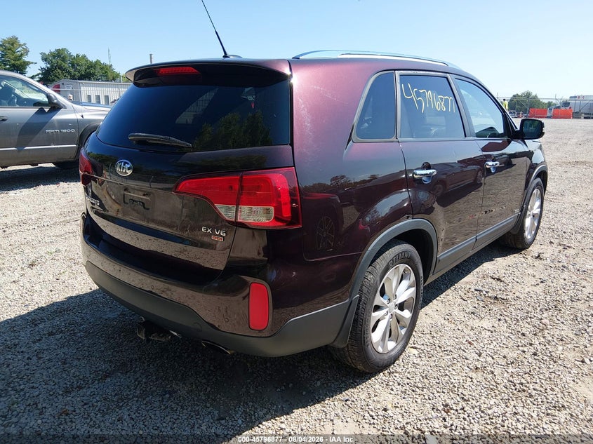 Vin: 5xykuda73eg543005, lot: 46295708, kia sorento ex v6 20144