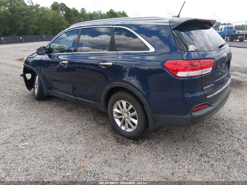 Vin: 5xypg4a37gg168796, lot: 46295744, kia sorento 2.4l lx 20163