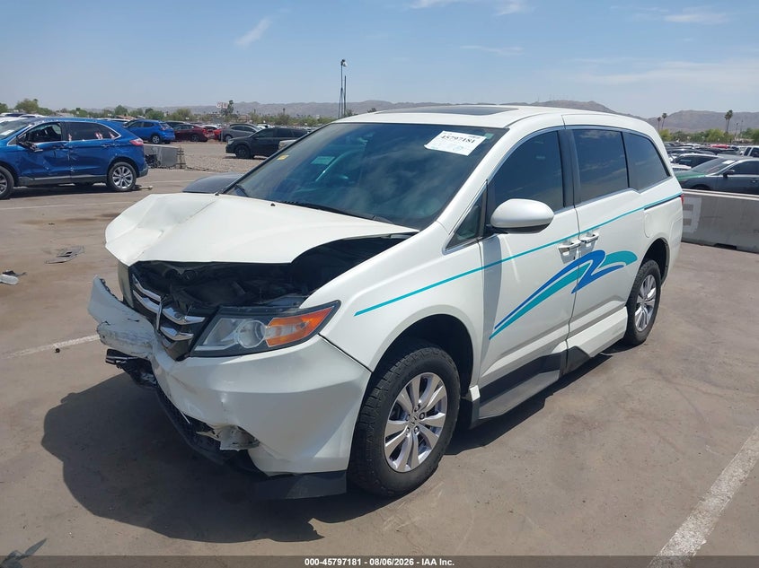 Vin: 5fnrl5h62gb085407, lot: 46296012, honda odyssey ex-l 20162