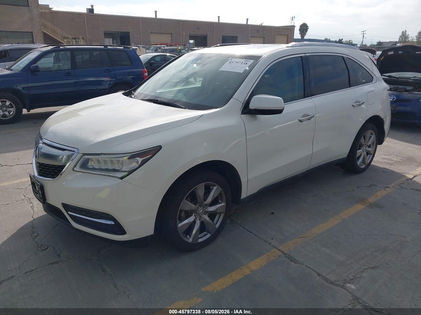 2016 Acura MDX, Rear, IAAI, VIN 5FRYD4H98GB007256 — photo 2