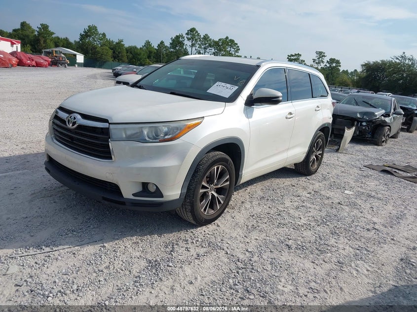 Vin: 5tdkkrfh6gs147404, lot: 46296463, toyota highlander xle v6 20162