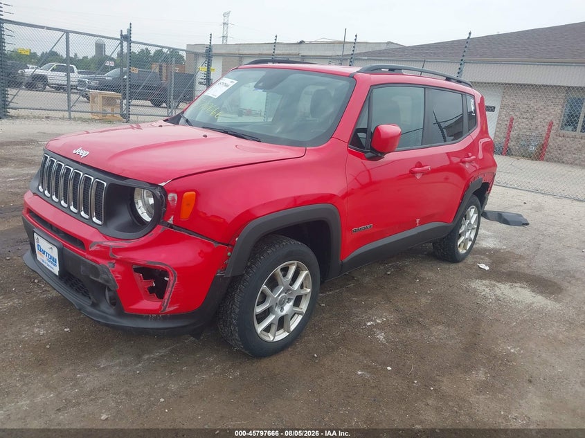 Vin: zacnjdbb2mpm14404, lot: 46296497, jeep renegade latitude 4x4 20212