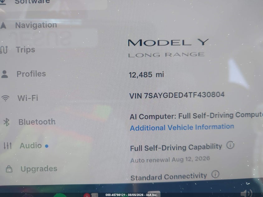 2026 TESLA MODEL Y SPORT UTILITY VEHICLE ELECTRIC