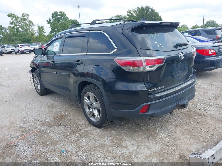 Vin: 5tddkrfh9fs158100, lot: 46297356, toyota highlander limited v6 20153