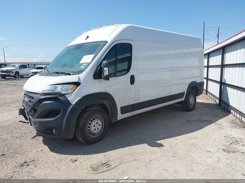Vin: 3c6lrvdg4re132472, lot: 46297518, ram promaster 2500 tradesman high roof 159 wb w/pass seat 20242