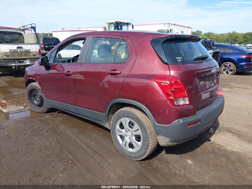 Vin: 3gncjksb9gl265153, lot: 46298061, chevrolet trax ls 20163