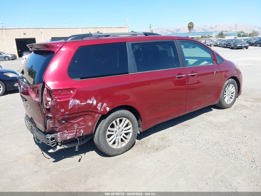 Vin: 5tdyk3dc9fs672437, lot: 46298556, toyota sienna xle premium 8 passenger 20154