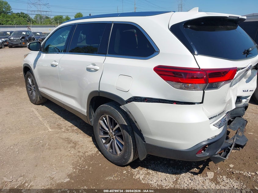 Vin: 5tdjzrfh9ks627503, lot: 46298565, toyota highlander xle 20193